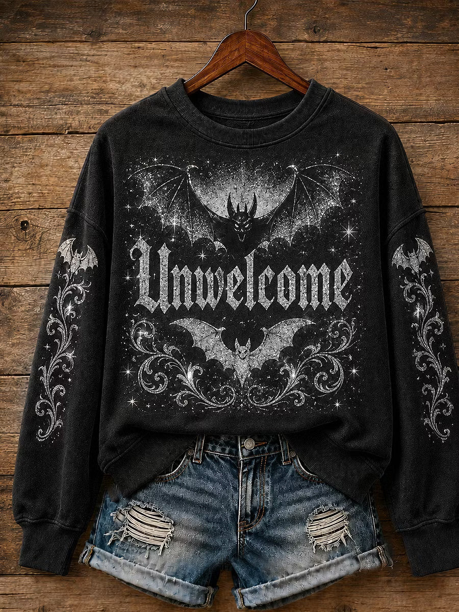 Gothic Unwelcome Angel Sweatshirt Scary Horror Bloody Halloween Clothing Gift For Her 1 - Unicasport Gothic Unwelcome Angel Sweatshirt Scary Horror Bloody Halloween Clothing Gift For Her