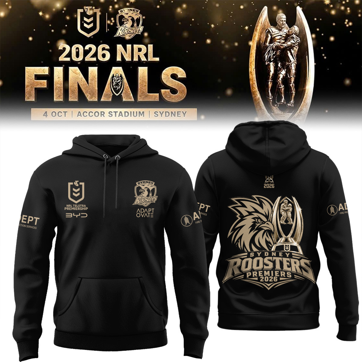 Sydney Roosters Merch 2026 NRL Premiers Hoodie Sydney Roosters Gear Gift For Fans 1 - Unicasport Sydney Roosters Merch 2026 NRL Premiers Hoodie Sydney Roosters Gear Gift For Fans