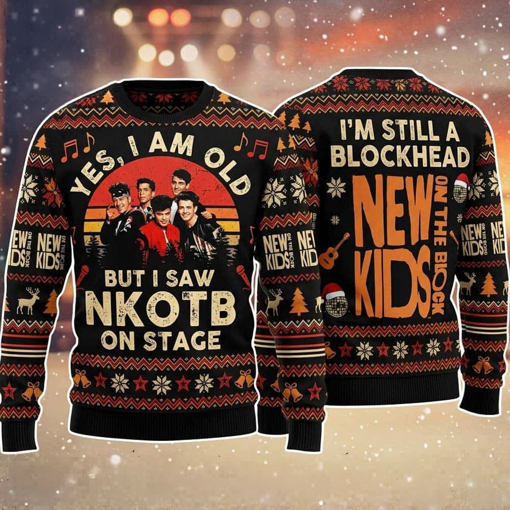 New Kids On The Block Merch Yes I Am Old But I Saw NKOTB On Stage Ugly Christmas Sweater Gift For Fan 1 - Unicasport New Kids On The Block Merch Yes I Am Old But I Saw NKOTB On Stage Ugly Christmas Sweater Gift For Fan
