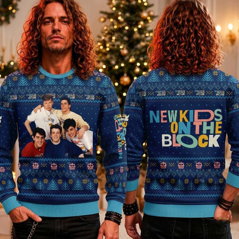 New Kids On The Block Merch Member Photo Ugly Christmas Sweater Xmas Gift For Fan 1 - Unicasport New Kids On The Block Merch Member Photo Ugly Christmas Sweater Xmas Gift For Fan