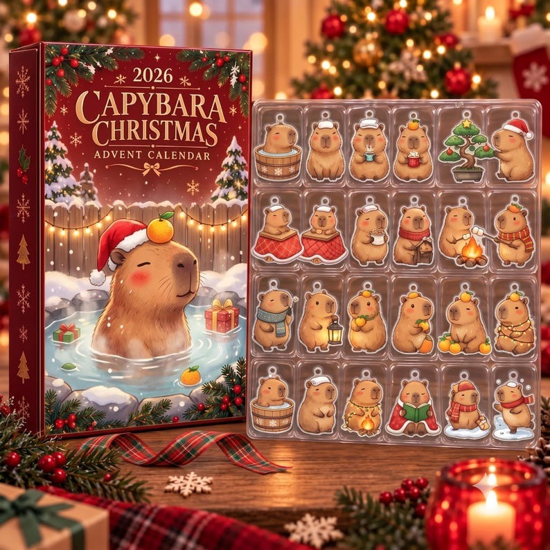 Capybara Christmas Advent Calendar 2026 Countdown Gifts For Animal Lovers