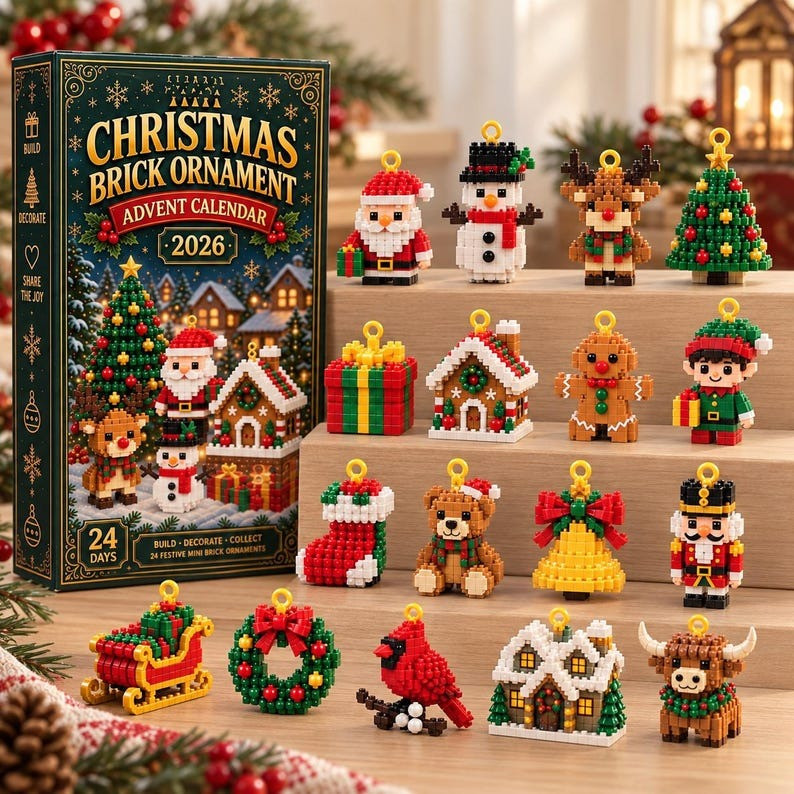 Christmas Brick Ornament Advent Calendar 2026 Countdown Gifts For Son