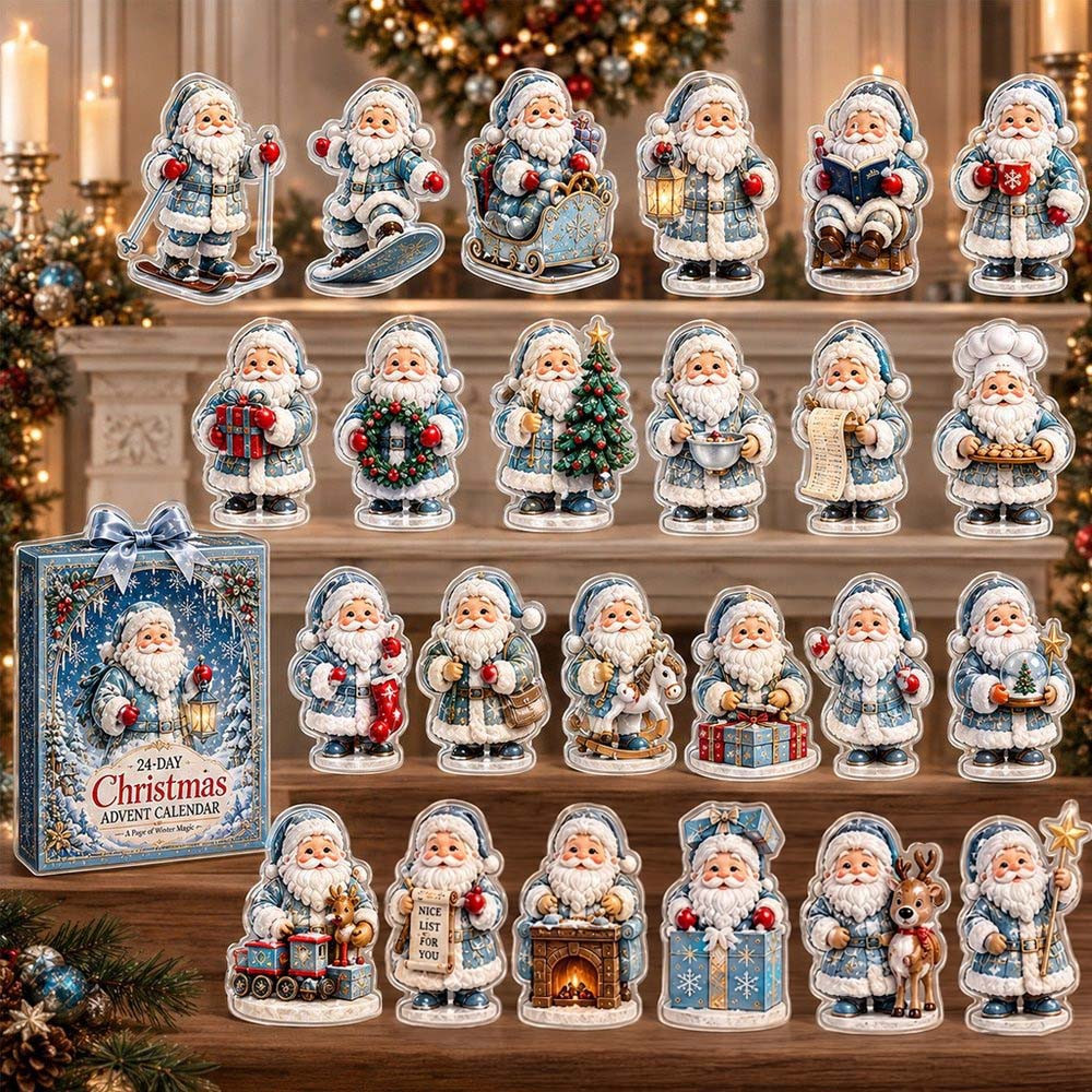 Icy Santa Claus Ornament 24-Day Christmas Countdown Advent Calendar 2026 for Christmas Fans