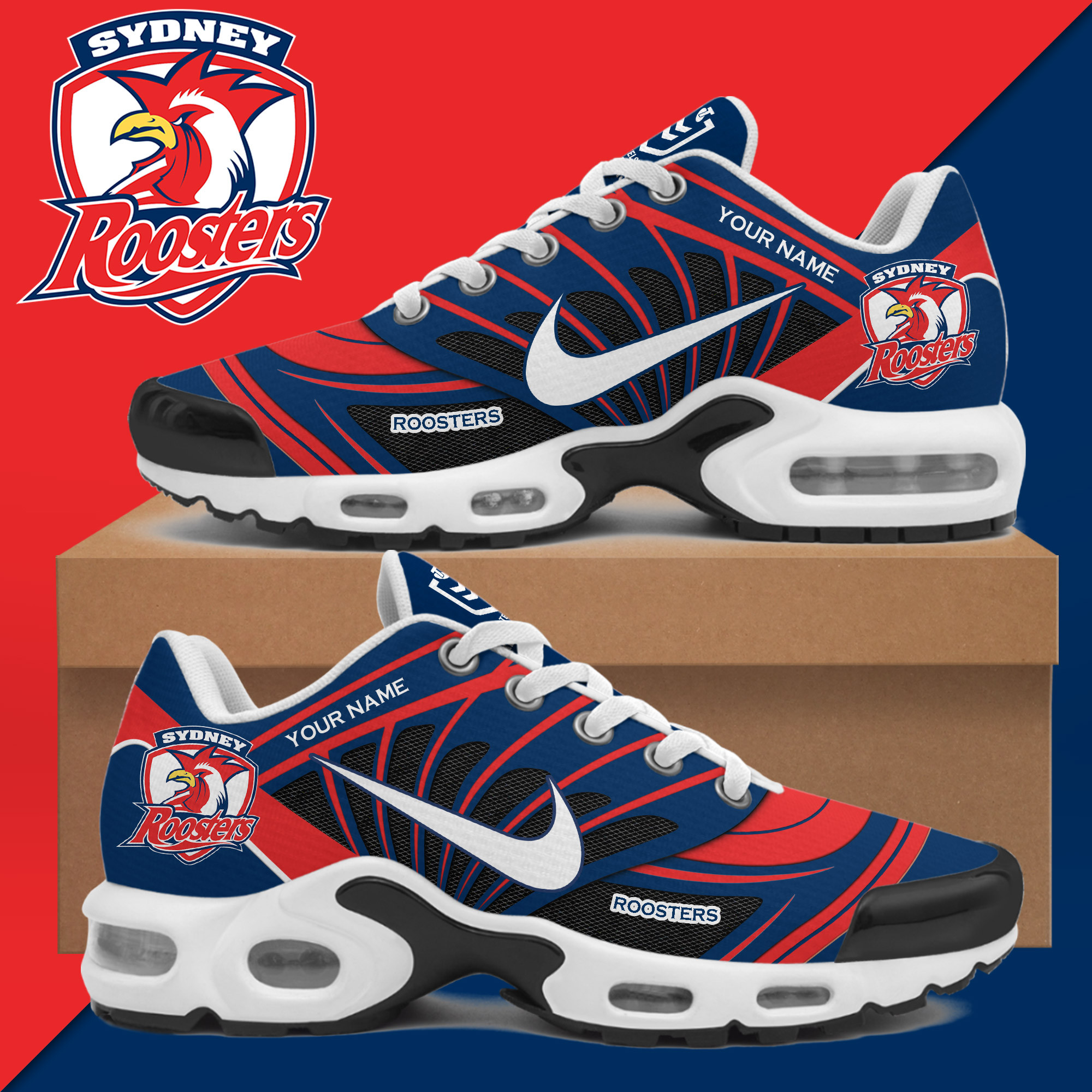 Personalized Sydney Roosters 2026 NRL Sneakers Sydney Roosters Shoes Best Fan Gear