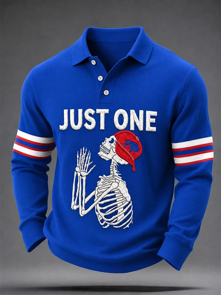 Buffalo Bills Merch Just One Long Sleeve Polo Shirt Bills Game Day Apparel Football Lover Gift 1 - Unicasport Buffalo Bills Merch Just One Long Sleeve Polo Shirt Bills Game Day Apparel Football Lover Gift