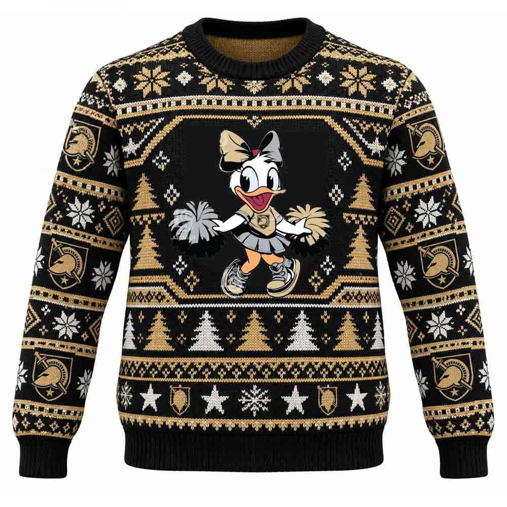 Army Black Knights Merch Daisy Duck Christmas Ugly Sweater Gift For Friends
