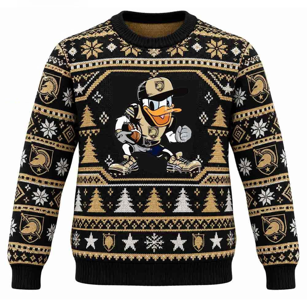 Army Black Knights Merch Donal Duck Christmas Ugly Sweater Gift For Friends 1 - Unicasport Army Black Knights Merch Donal Duck Christmas Ugly Sweater Gift For Friends