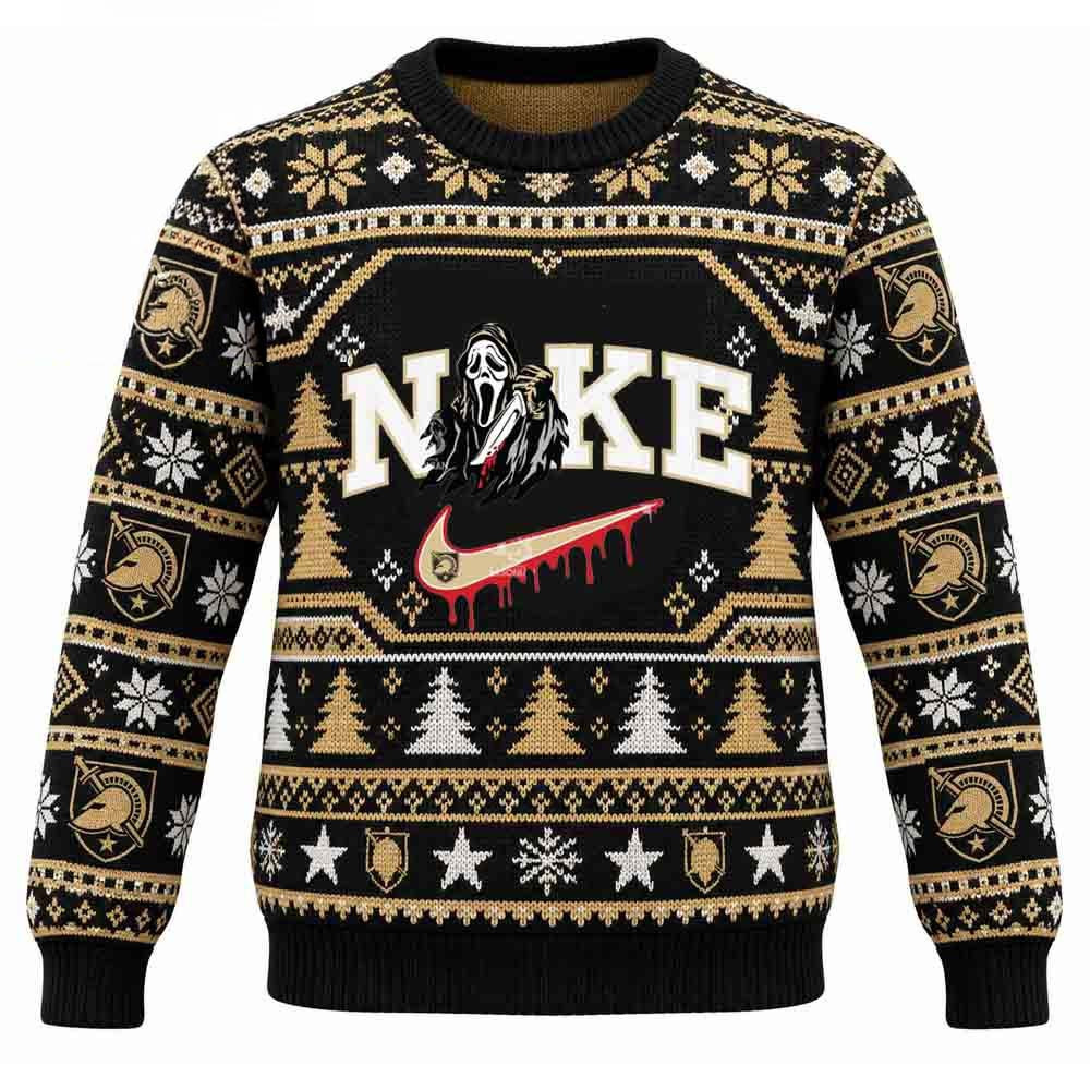Army Black Knights Merch Ghostface Nike Christmas Ugly Sweater Gift For Fans 1 - Unicasport Army Black Knights Merch Ghostface Nike Christmas Ugly Sweater Gift For Fans