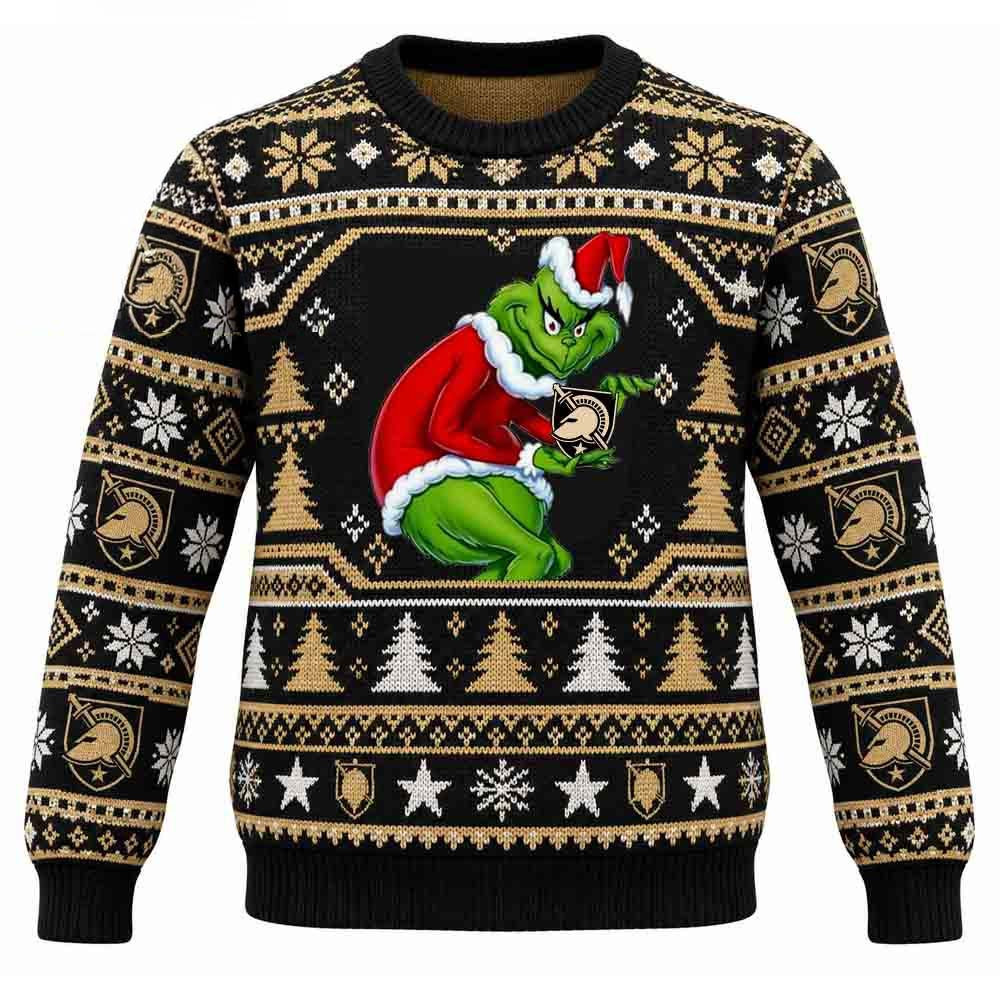 Army Black Knights Merch Grinch Stolen Logo Christmas Ugly Sweater Gift For Football Fans 1 - Unicasport Army Black Knights Merch Grinch Stolen Logo Christmas Ugly Sweater Gift For Football Fans