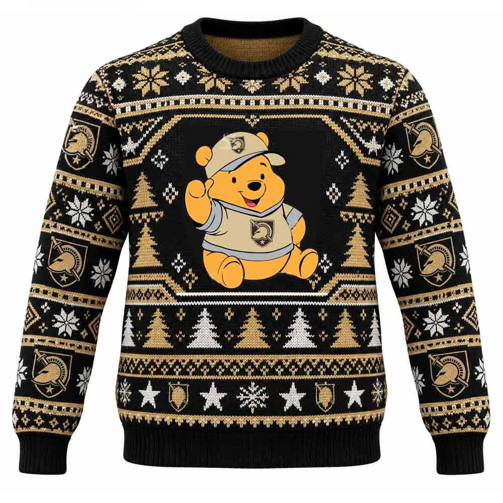 Army Black Knights Merch Pooh Bear Christmas Ugly Sweater Gift For Bestie 1 - Unicasport Army Black Knights Merch Pooh Bear Christmas Ugly Sweater Gift For Bestie