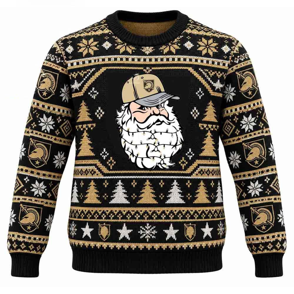 Army Black Knights Merch Santa Claus Face Christmas Ugly Sweater Gift For Friends 1 - Unicasport Army Black Knights Merch Santa Claus Face Christmas Ugly Sweater Gift For Friends