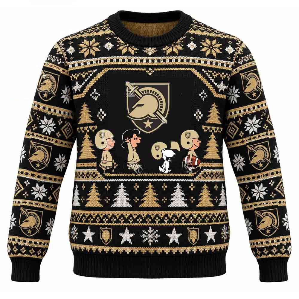 Army Black Knights Merch Snoopy And Friend Christmas Ugly Sweater Best Gift For Friends 1 - Unicasport Army Black Knights Merch Snoopy And Friend Christmas Ugly Sweater Best Gift For Friends