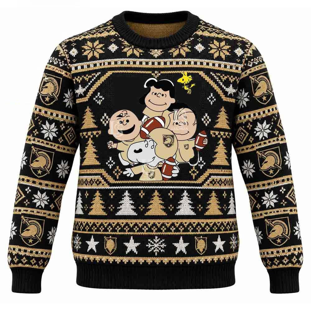 Army Black Knights Merch Snoopy Charli And Friends Christmas Ugly Sweatshirt Gift For Fans