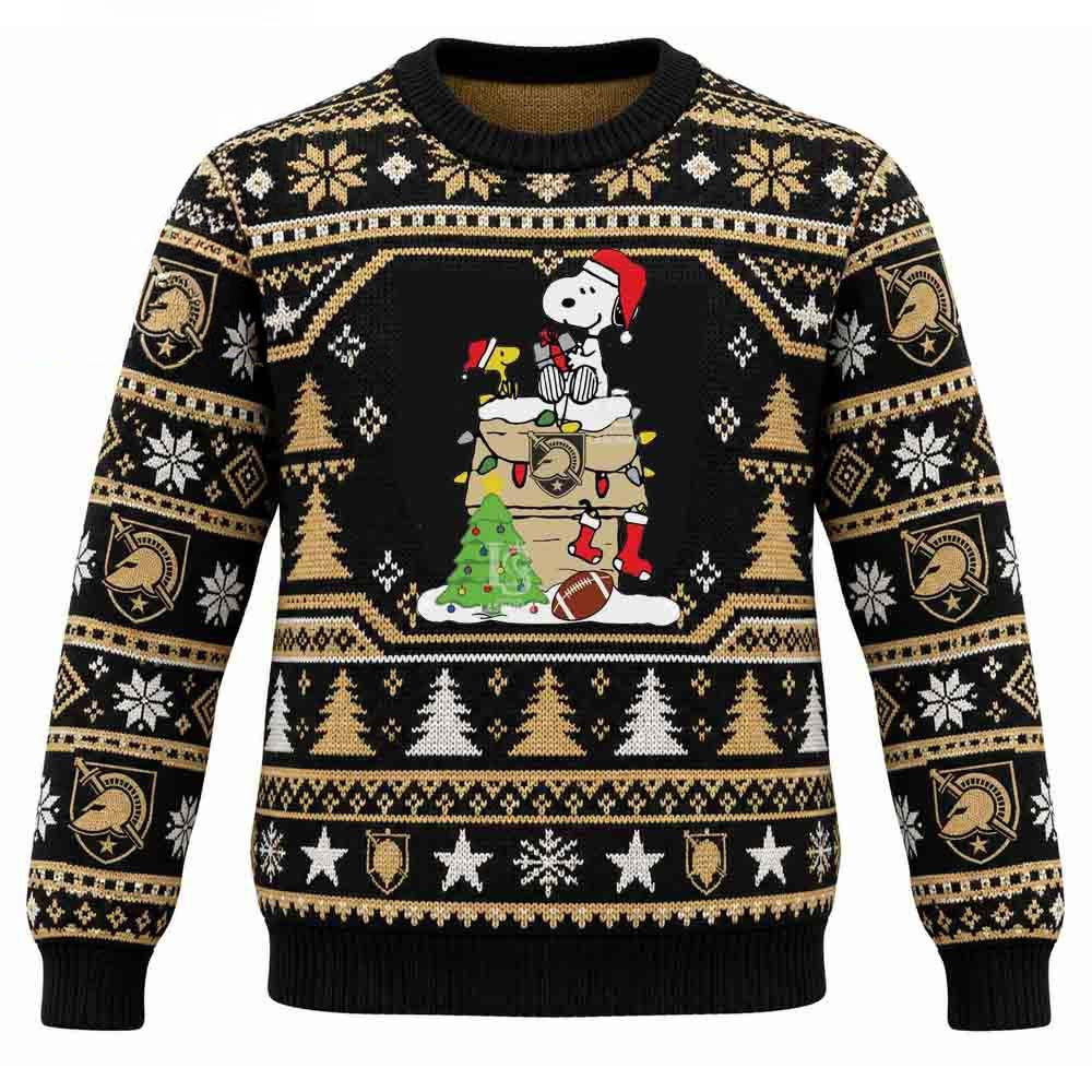 Army Black Knights Merch Snoopy Christmas Ugly Sweatshirt Unique Gift For Football Fans 1 - Unicasport Army Black Knights Merch Snoopy Christmas Ugly Sweatshirt Unique Gift For Football Fans