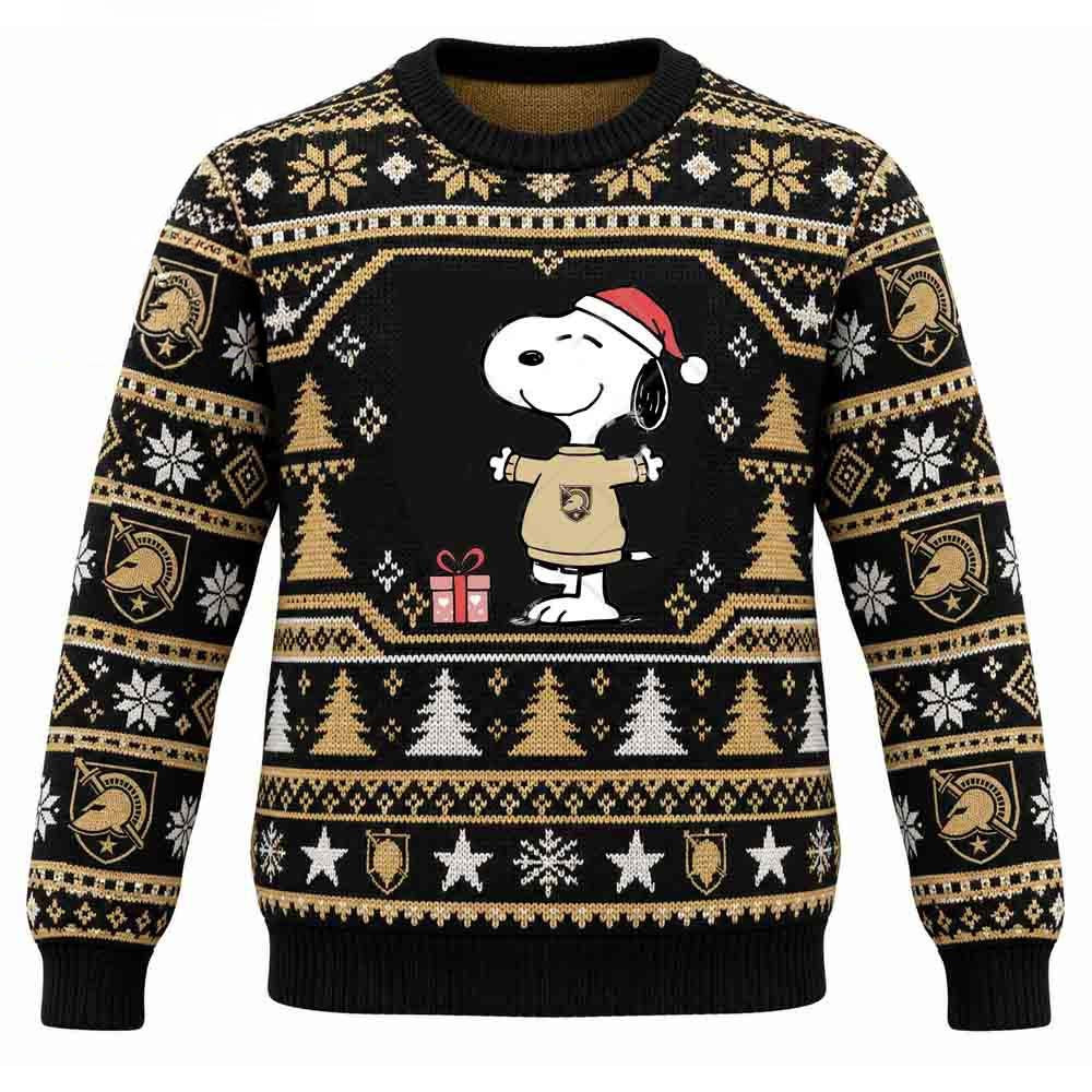 Army Black Knights Merch Snoopy With Gift Christmas Ugly Sweatshirt Gift For Brother 1 - Unicasport Army Black Knights Merch Snoopy With Gift Christmas Ugly Sweatshirt Gift For Brother