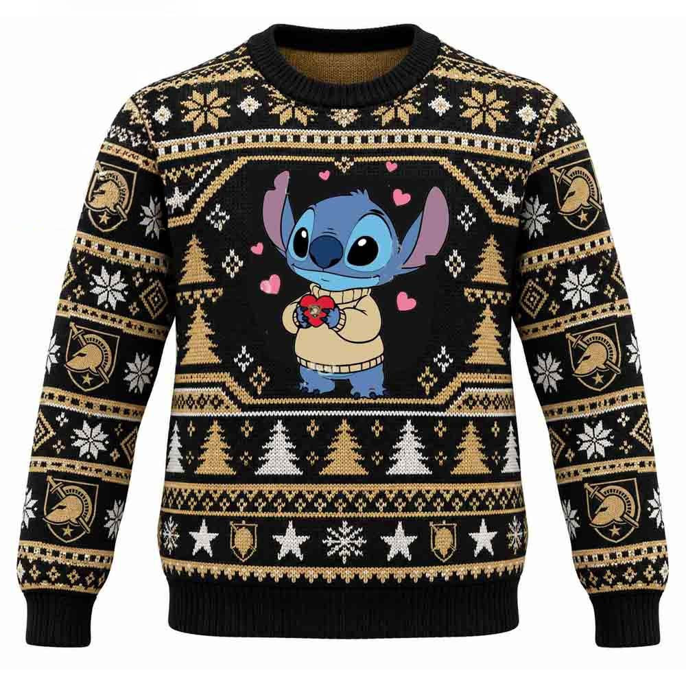 Army Black Knights Merch Stitch Christmas Ugly Sweater Gift For Friends 1 - Unicasport Army Black Knights Merch Stitch Christmas Ugly Sweater Gift For Friends