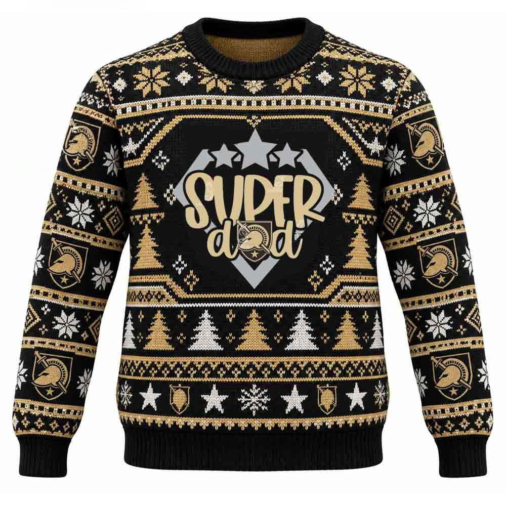 Army Black Knights Merch Supper Dad Christmas Ugly Sweater Gift For Fans 1 - Unicasport Army Black Knights Merch Supper Dad Christmas Ugly Sweater Gift For Fans