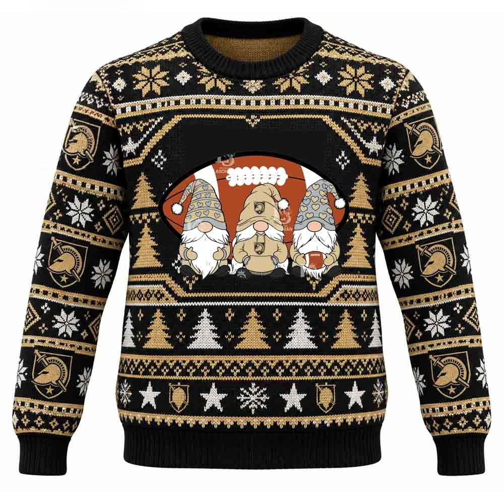 Army Black Knights Merch Three Gnome Football Christmas Ugly Sweatshirt Best Gift For Friends 1 - Unicasport Army Black Knights Merch Three Gnome Football Christmas Ugly Sweatshirt Best Gift For Friends