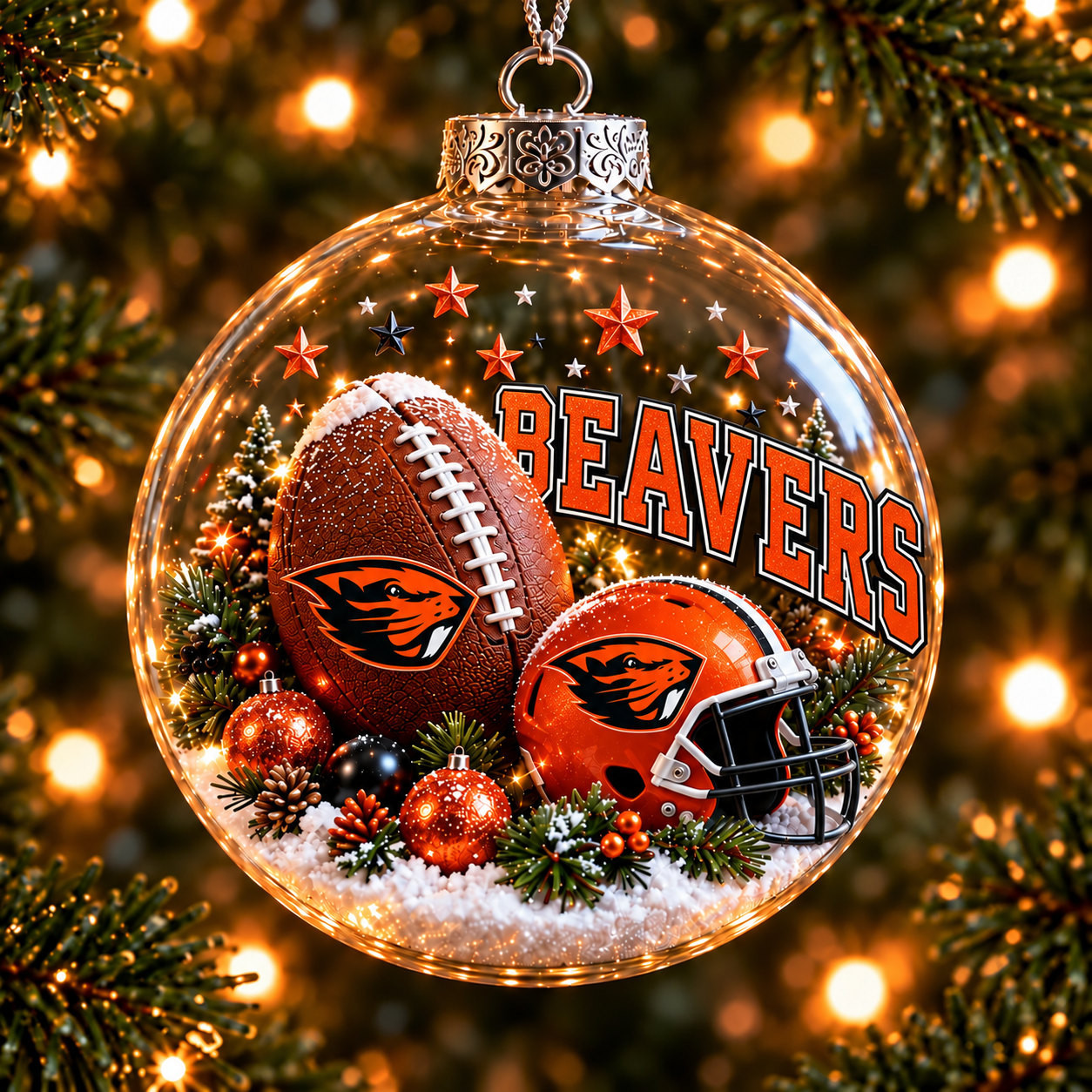 Oregon State Beavers Merch Bauble Ornament Beaver NCAA Xmas Ornament Beaver Fan Gifts