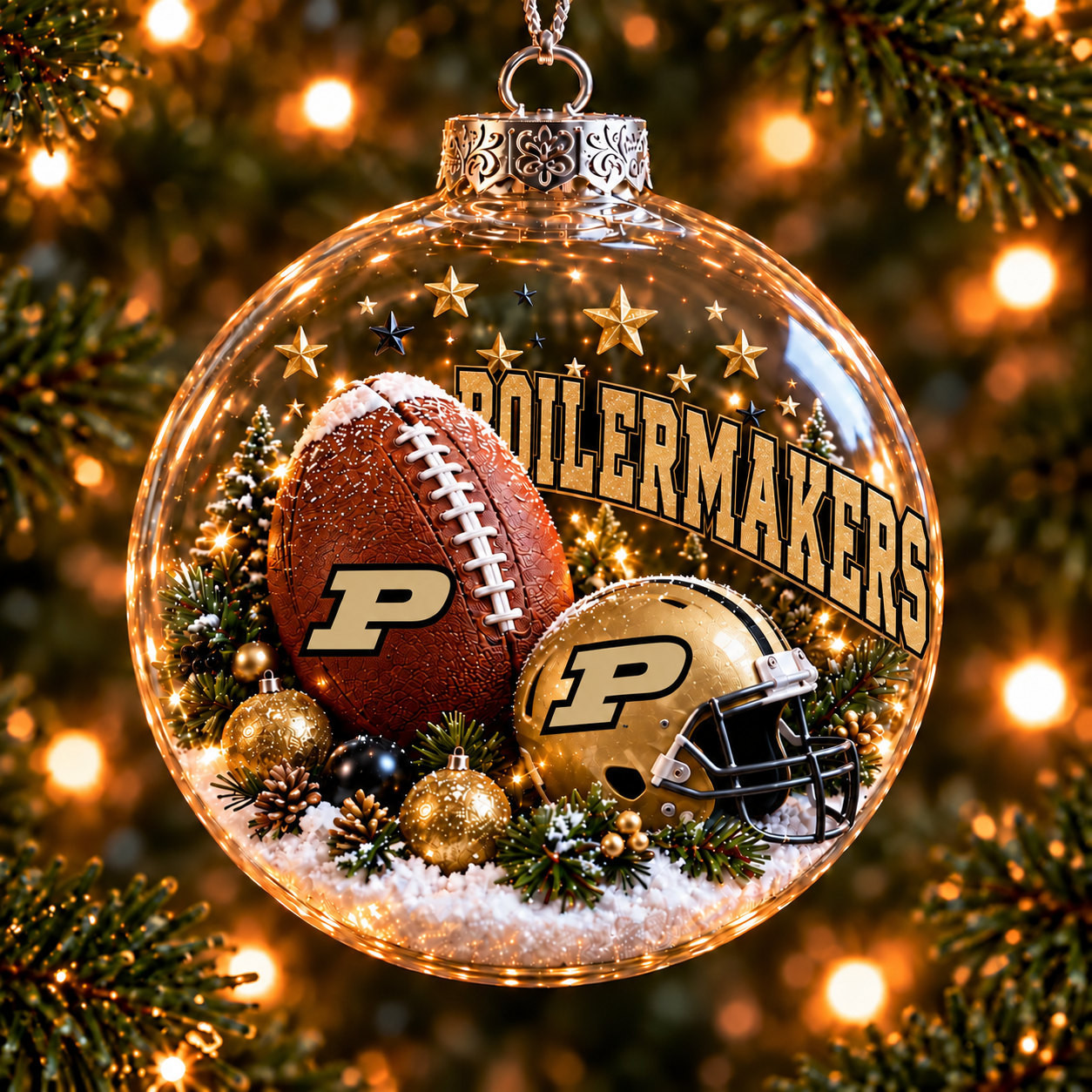 Purdue Boilermakers Merch Bauble Ornament Boilermakers NCAA Xmas Ornament Sport Gifts