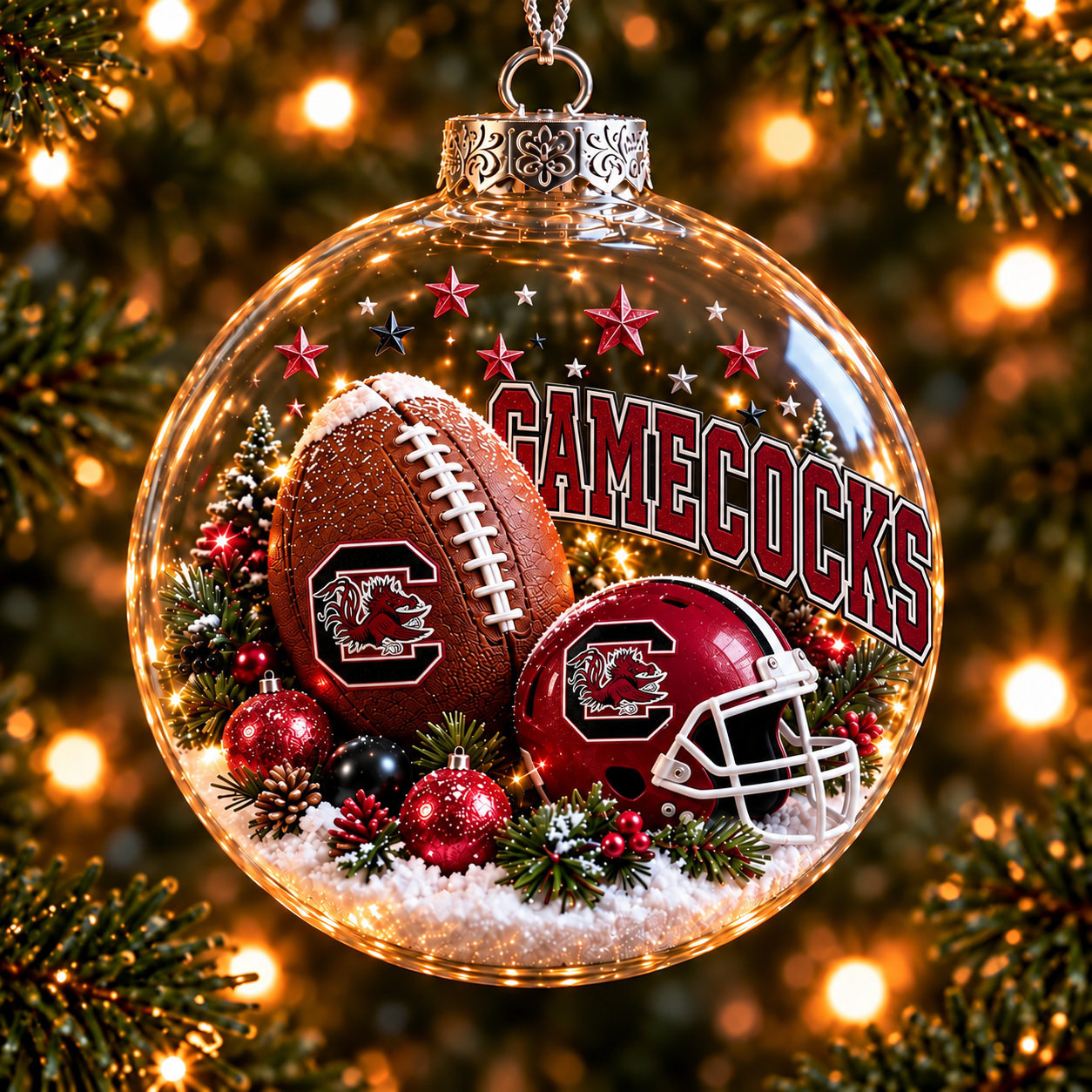 South Carolina Gamecocks Merch Bauble Ornament Gamecocks NCAA Xmas Ornament Gifts