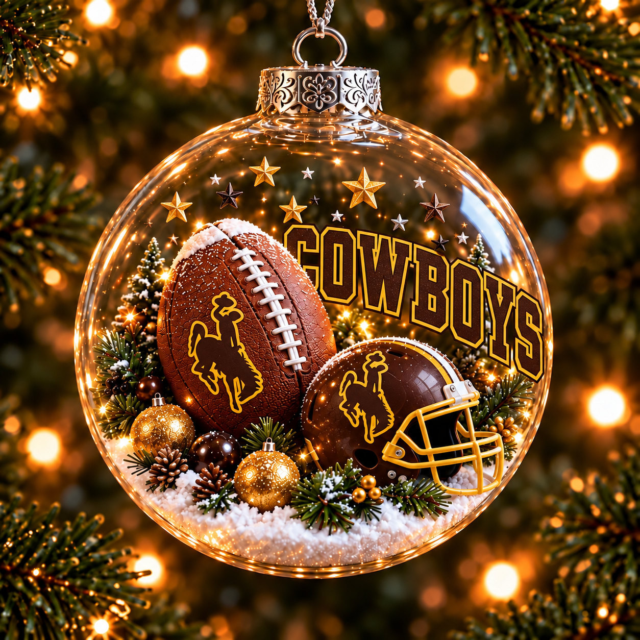 Wyoming Cowboys Merch Bauble Ornament Cowboys NCAA Xmas Ornament Christmas Gift