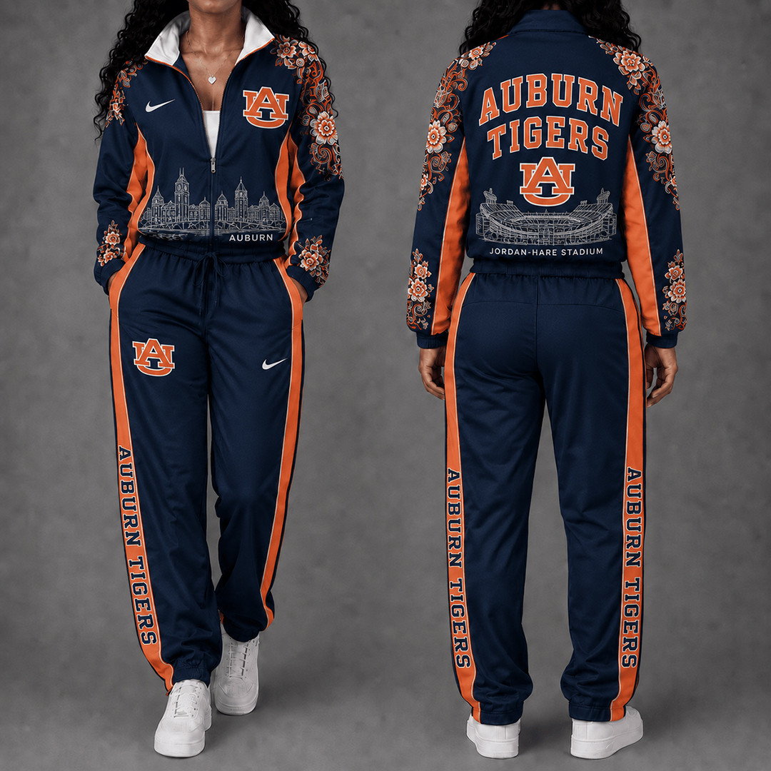 Auburn Tigers Floral Stadium Jacket And Sweatpants Set Auburn Gameday Attire 1 - Unicasport Auburn Tigers Floral Stadium Jacket And Sweatpants Set Auburn Gameday Attire