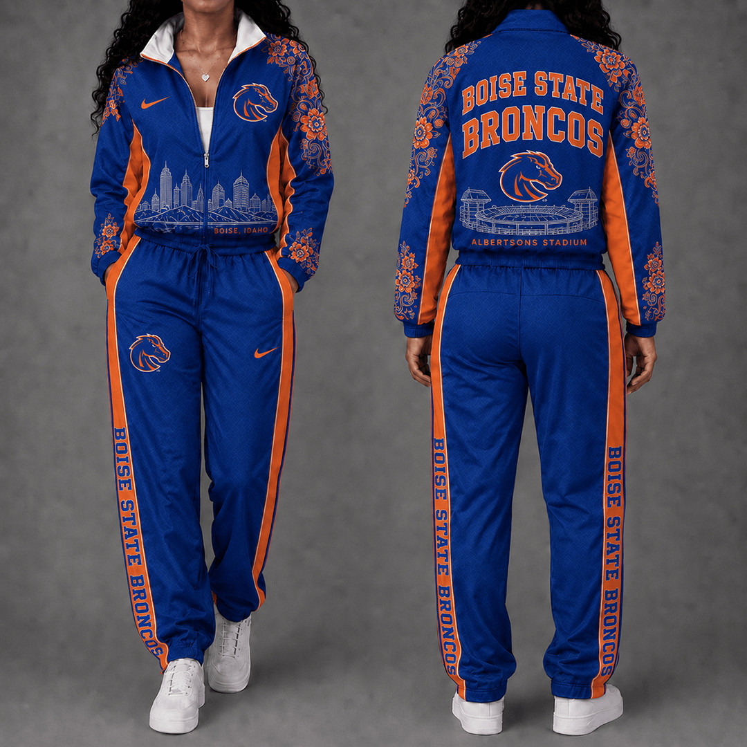 Boise State Broncos Floral Stadium Jacket And Sweatpants Set Broncos Gameday Gear