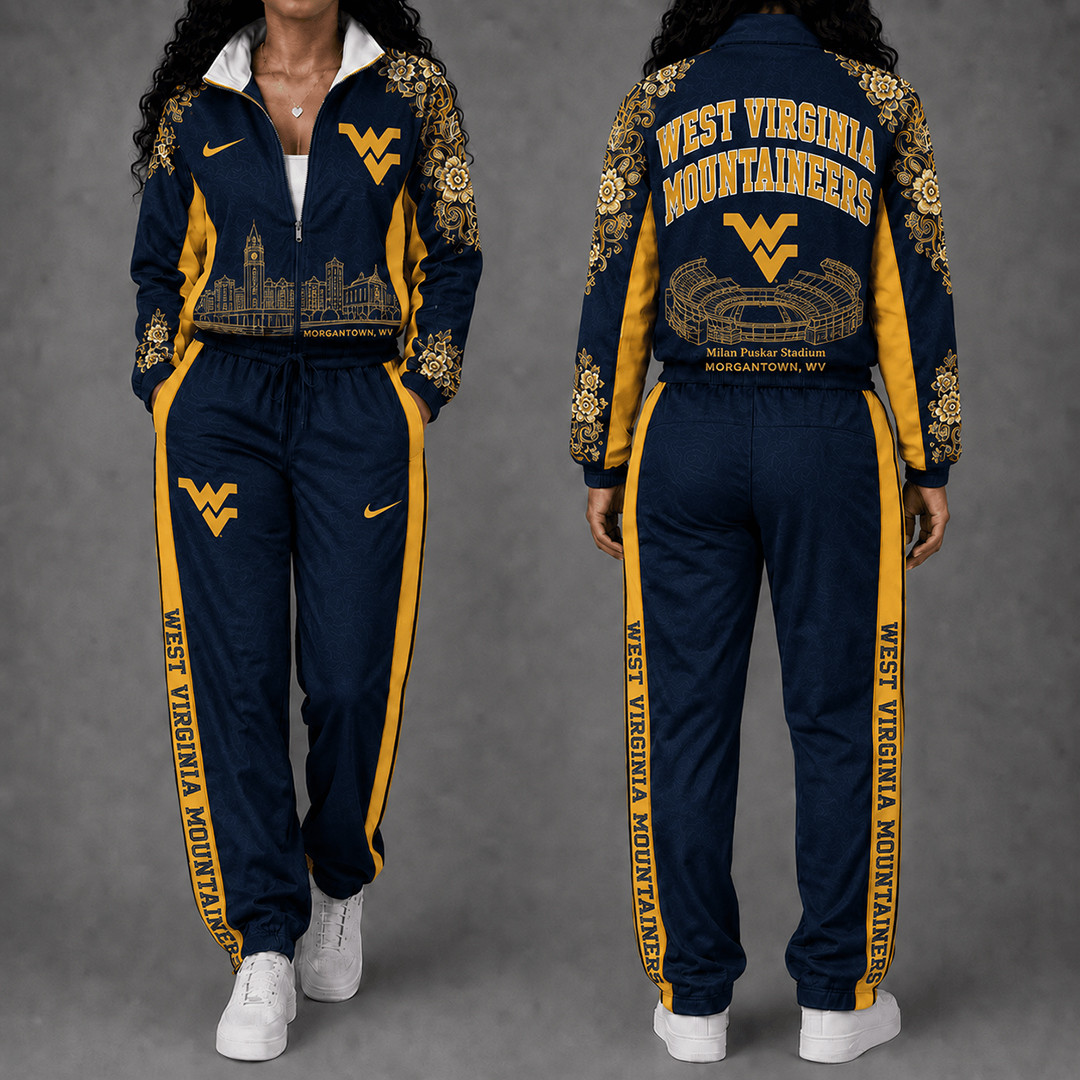 West Virginia Mountaineers Floral Stadium Jacket And Sweatpants Set Mountaineers Gear 1 - Unicasport West Virginia Mountaineers Floral Stadium Jacket And Sweatpants Set Mountaineers Gear