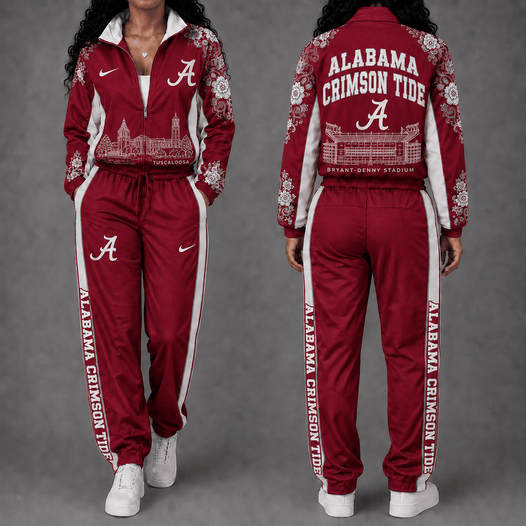 Alabama Crimson Tide Floral Stadium Jacket And Sweatpants Set Crimson Tide Gameday Gear 1 - Unicasport Alabama Crimson Tide Floral Stadium Jacket And Sweatpants Set Crimson Tide Gameday Gear