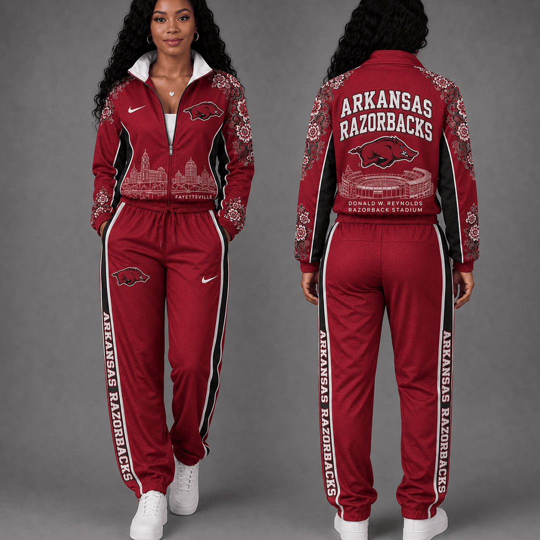 Arkansas Razorbacks Floral Stadium Jacket And Sweatpants Set Razorbacks Gameday Gear 1 - Unicasport Arkansas Razorbacks Floral Stadium Jacket And Sweatpants Set Razorbacks Gameday Gear
