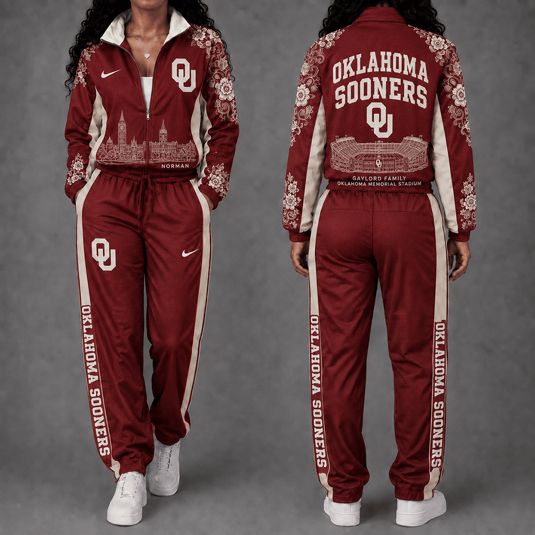 Oklahoma Sooners Floral Stadium Jacket And Sweatpants Set Sooners Fan Attire Gifts 1 - Unicasport Oklahoma Sooners Floral Stadium Jacket And Sweatpants Set Sooners Fan Attire Gifts