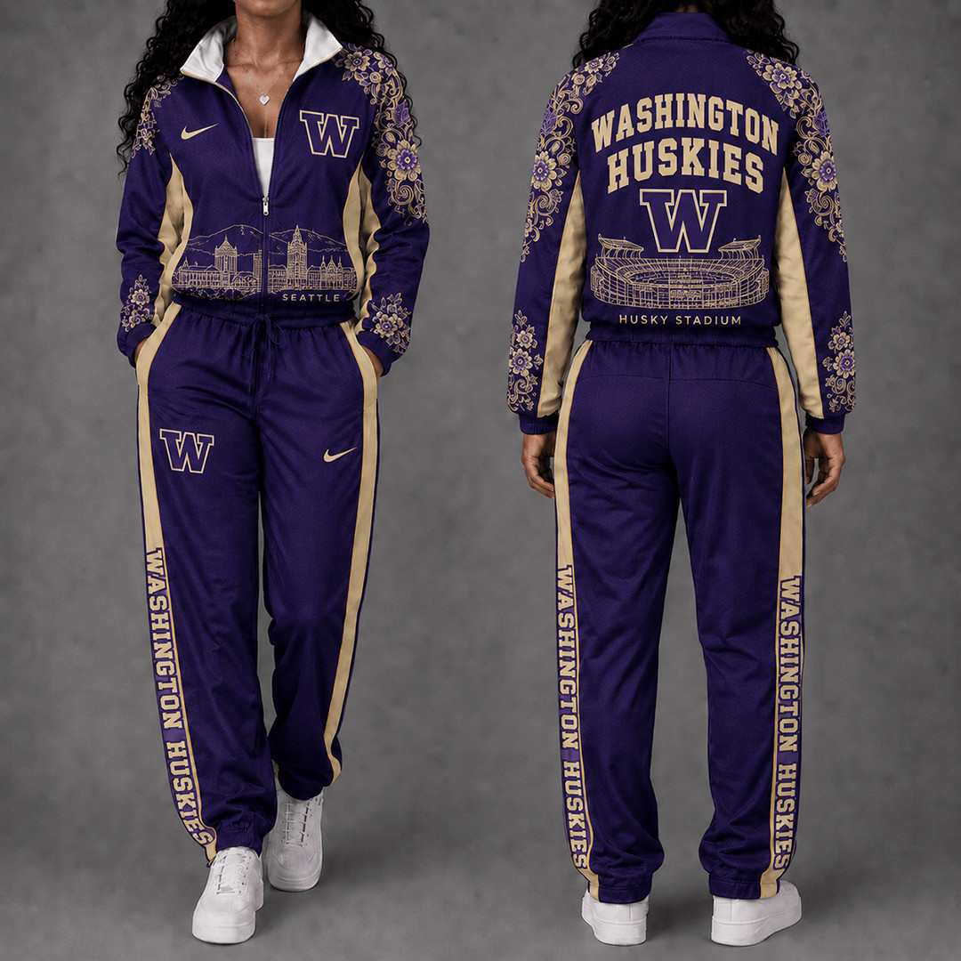 Washington Huskies Floral Stadium Jacket And Sweatpants Set Huskies Pride Clothing 1 - Unicasport Washington Huskies Floral Stadium Jacket And Sweatpants Set Huskies Pride Clothing