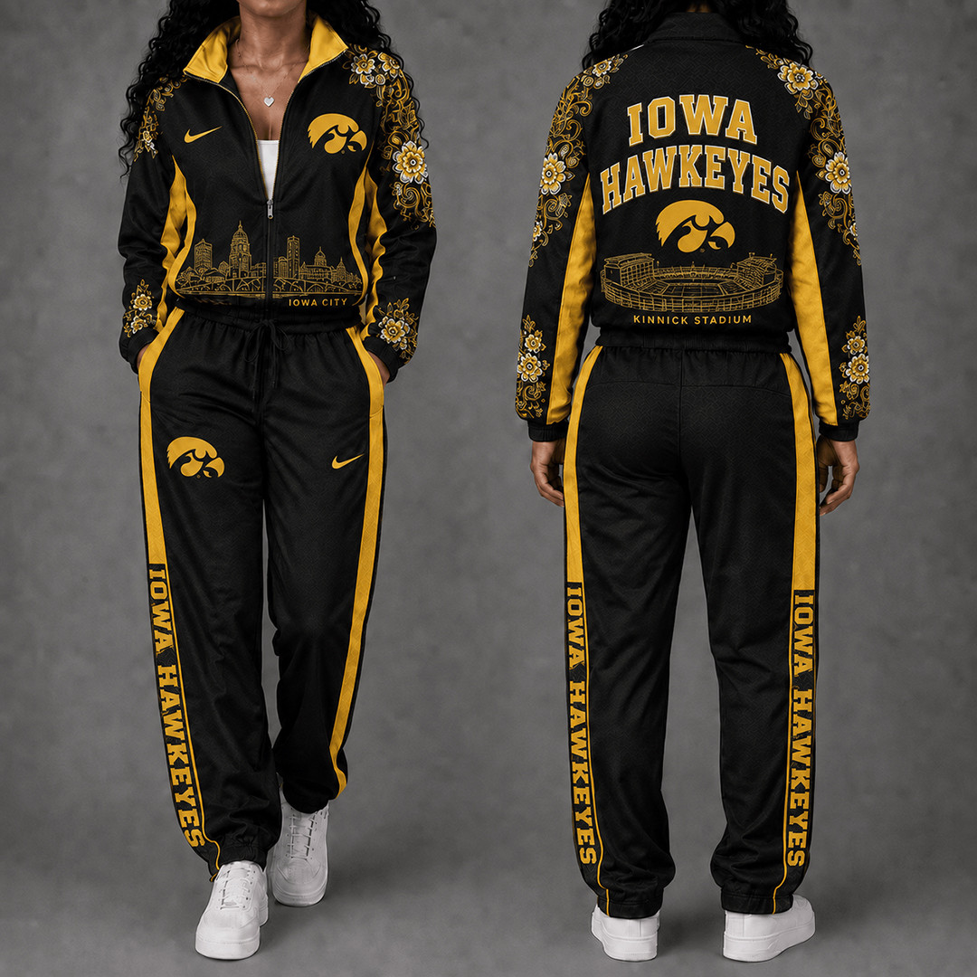 Iowa Hawkeyes Floral Stadium Jacket And Sweatpants Set Hawkeyes Gameday Clothing 1 - Unicasport Iowa Hawkeyes Floral Stadium Jacket And Sweatpants Set Hawkeyes Gameday Clothing