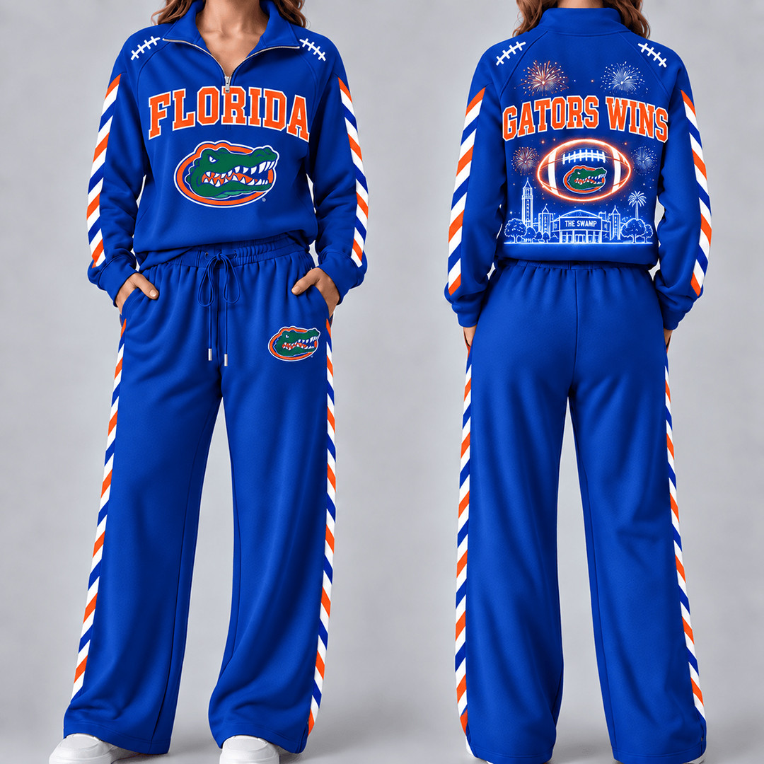 Florida Gators Merch Half Zip Sweatshirt And Sweatpants Set Gators Game Wear Gifts 1 - Unicasport Florida Gators Merch Half Zip Sweatshirt And Sweatpants Set Gators Game Wear Gifts