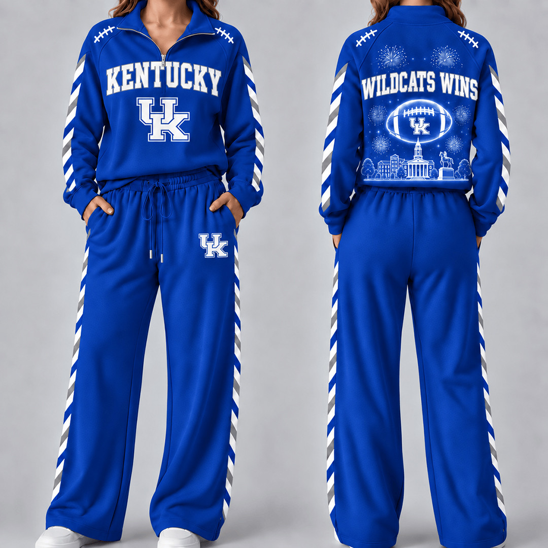 Kentucky Wildcats Merch Half Zip Sweatshirt And Sweatpants Set Wildcats Pride Clothes 1 - Unicasport Kentucky Wildcats Merch Half Zip Sweatshirt And Sweatpants Set Wildcats Pride Clothes
