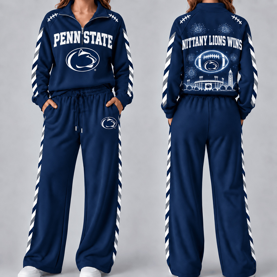 Penn State Nittany Lions Merch Half Zip Sweatshirt And Sweatpants Set Nittany Lions Gear 1 - Unicasport Penn State Nittany Lions Merch Half Zip Sweatshirt And Sweatpants Set Nittany Lions Gear