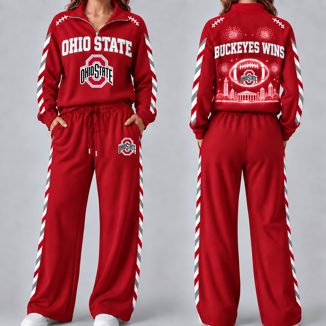 Ohio State Buckeyes Merch Half Zip Sweatshirt And Sweatpants Set Buckeyes Clothes 1 - Unicasport Ohio State Buckeyes Merch Half Zip Sweatshirt And Sweatpants Set Buckeyes Clothes