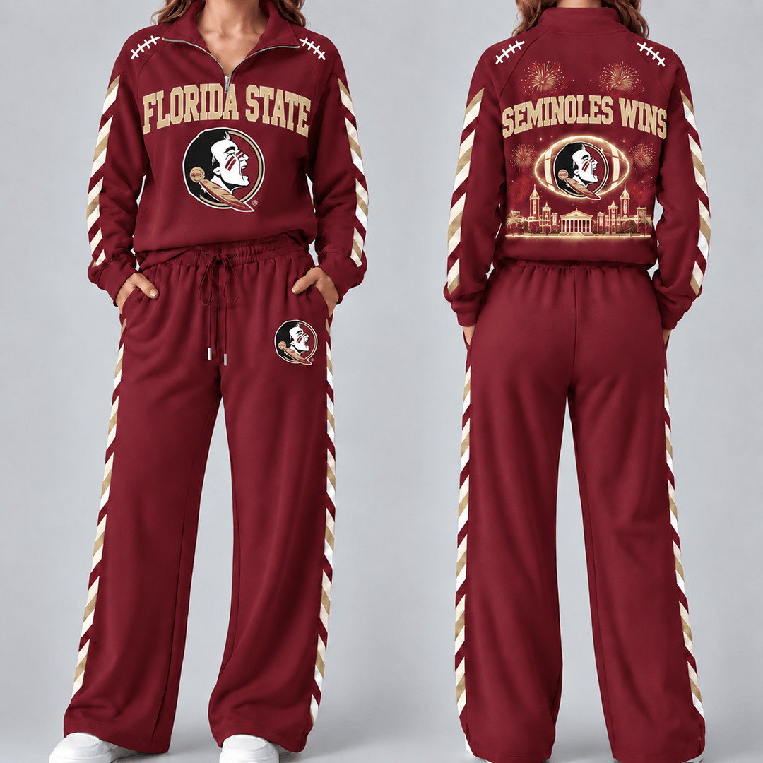 Florida State Seminoles Merch Half Zip Sweatshirt And Sweatpants Set Seminoles Game Wear 1 - Unicasport Florida State Seminoles Merch Half Zip Sweatshirt And Sweatpants Set Seminoles Game Wear