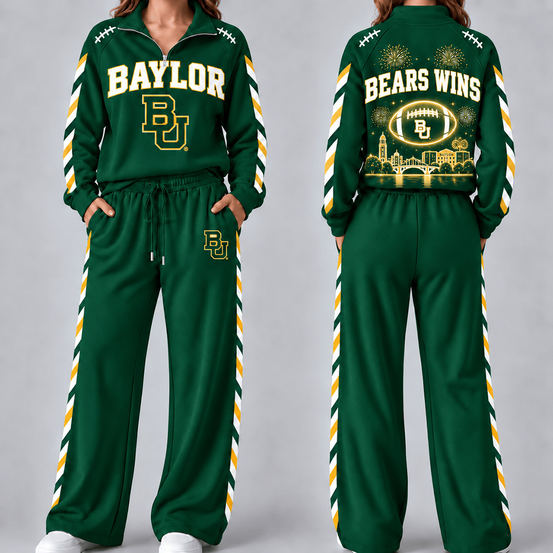 Baylor Bears Merch Half Zip Sweatshirt And Sweatpants Set Bears Wins Apparel Gifts 1 - Unicasport Baylor Bears Merch Half Zip Sweatshirt And Sweatpants Set Bears Wins Apparel Gifts