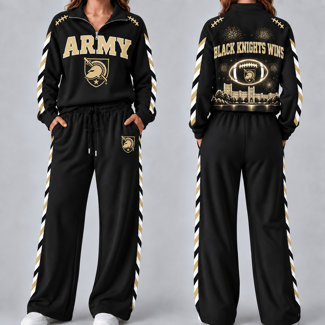 Army Black Knights Merch Half Zip Sweatshirt And Sweatpants Set Black Knights Wins Gear 1 - Unicasport Army Black Knights Merch Half Zip Sweatshirt And Sweatpants Set Black Knights Wins Gear