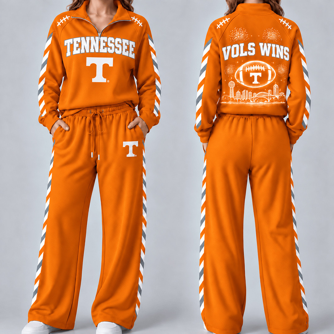 Tennessee Volunteers Merch Half Zip Sweatshirt And Sweatpants Set Volunteers NCAA Gear 1 - Unicasport Tennessee Volunteers Merch Half Zip Sweatshirt And Sweatpants Set Volunteers NCAA Gear