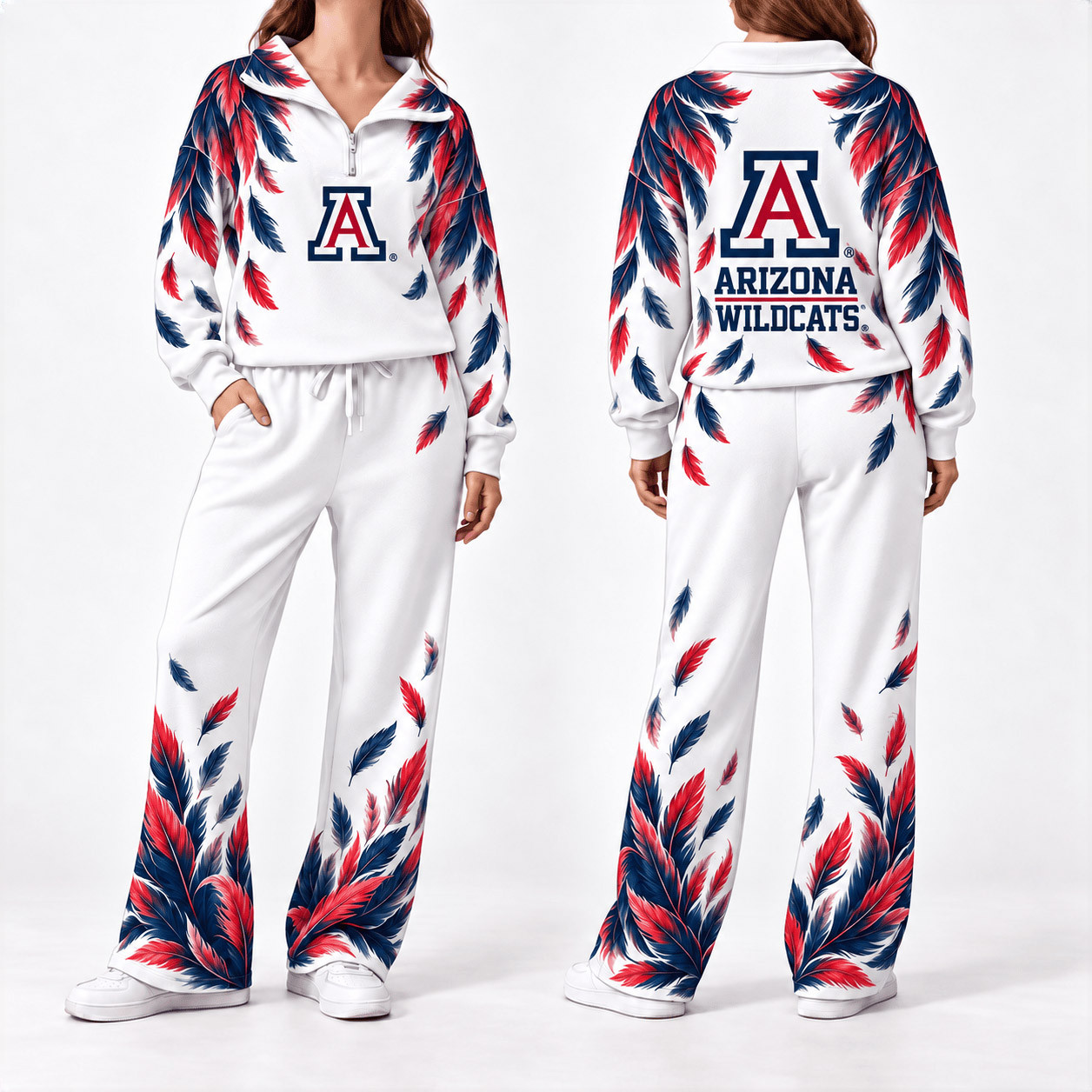 Arizona Wildcats Merch Half Zip Sweatshirt And Sweatpants Set Wildcats Pride Wear 1 - Unicasport Arizona Wildcats Merch Half Zip Sweatshirt And Sweatpants Set Wildcats Pride Wear