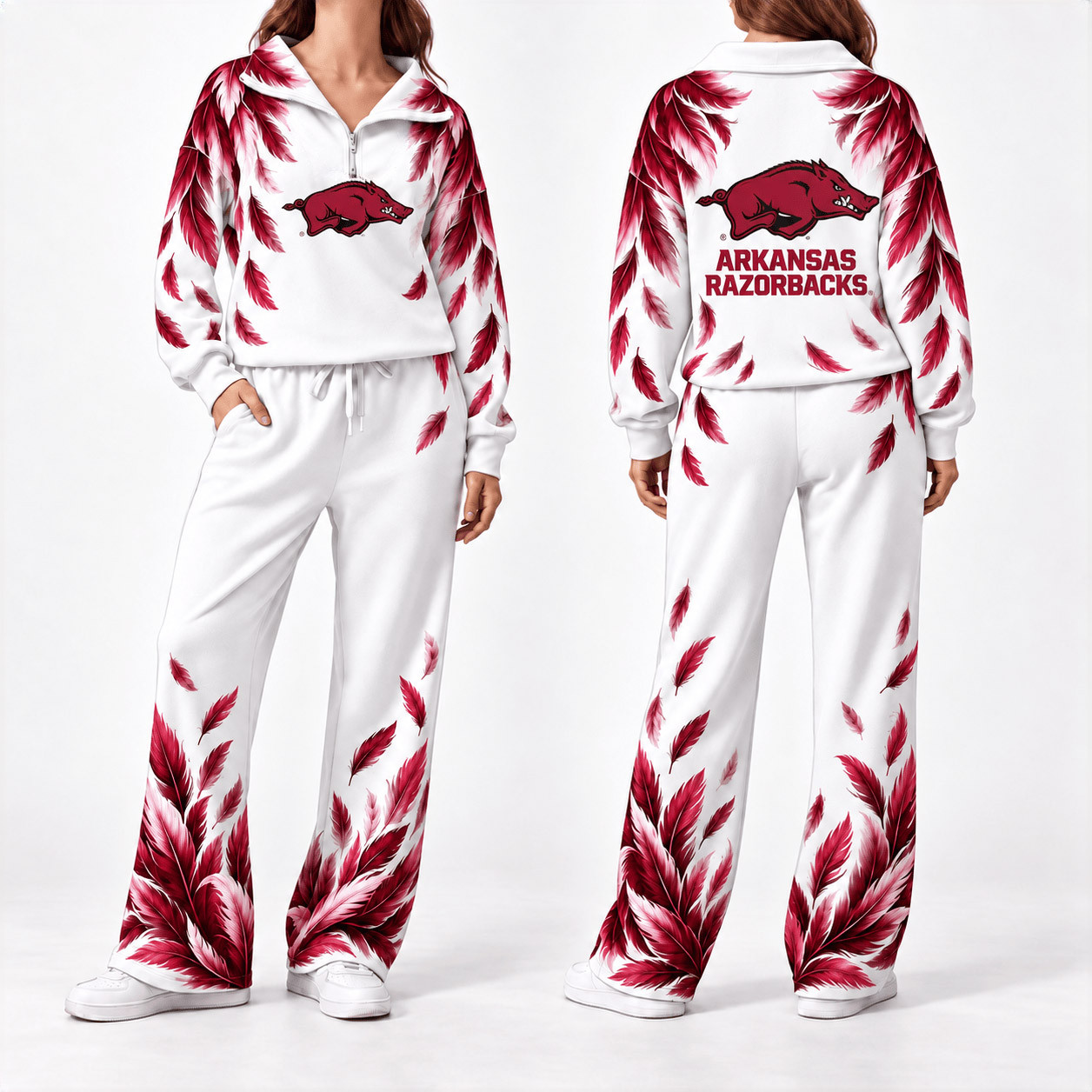 Arkansas Razorbacks Merch Half Zip Sweatshirt And Sweatpants Set Razorbacks Pride Wear 1 - Unicasport Arkansas Razorbacks Merch Half Zip Sweatshirt And Sweatpants Set Razorbacks Pride Wear