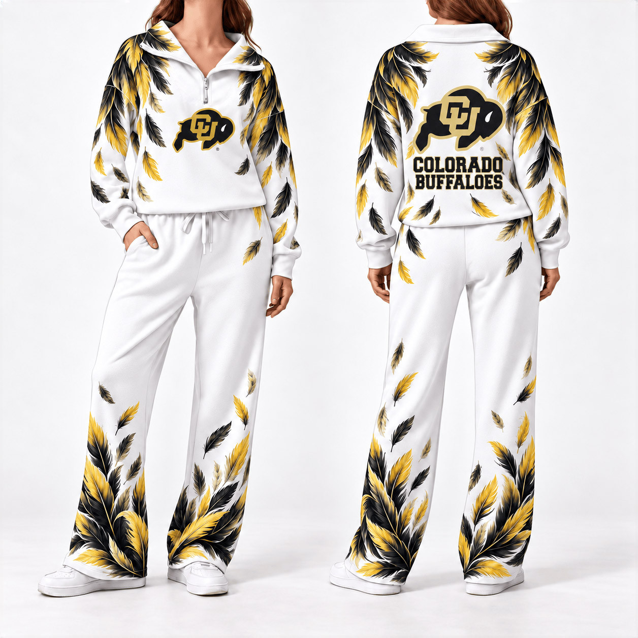 Colorado Buffaloes Merch Half Zip Sweatshirt And Sweatpants Set Buffaloes Game Outfits 1 - Unicasport Colorado Buffaloes Merch Half Zip Sweatshirt And Sweatpants Set Buffaloes Game Outfits