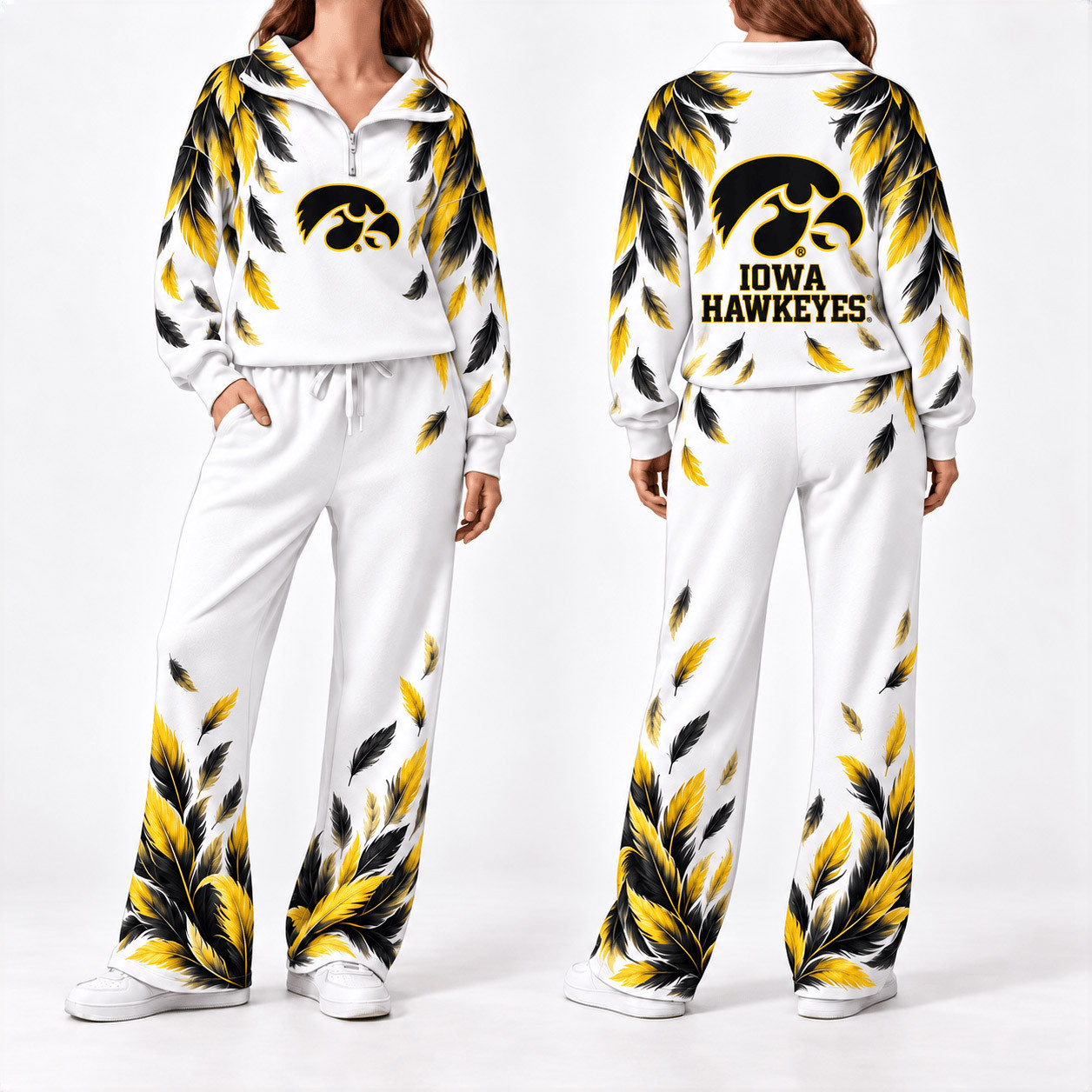 Iowa Hawkeyes Merch Half Zip Sweatshirt And Sweatpants Set Hawkeyes Game Gear Gifts 1 - Unicasport Iowa Hawkeyes Merch Half Zip Sweatshirt And Sweatpants Set Hawkeyes Game Gear Gifts