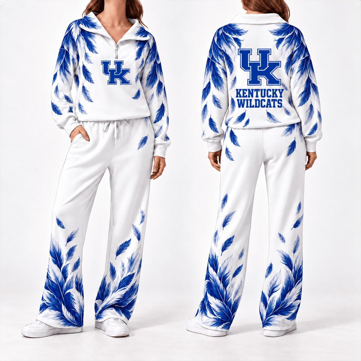Kentucky Wildcats Merch Half Zip Sweatshirt And Sweatpants Set Wildcats Game Clothes 1 - Unicasport Kentucky Wildcats Merch Half Zip Sweatshirt And Sweatpants Set Wildcats Game Clothes