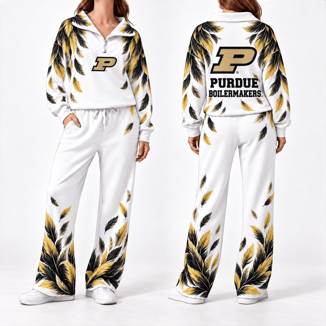 Purdue Boilermakers Merch Half Zip Sweatshirt And Sweatpants Set Purdue Game Clothing 1 - Unicasport Purdue Boilermakers Merch Half Zip Sweatshirt And Sweatpants Set Purdue Game Clothing
