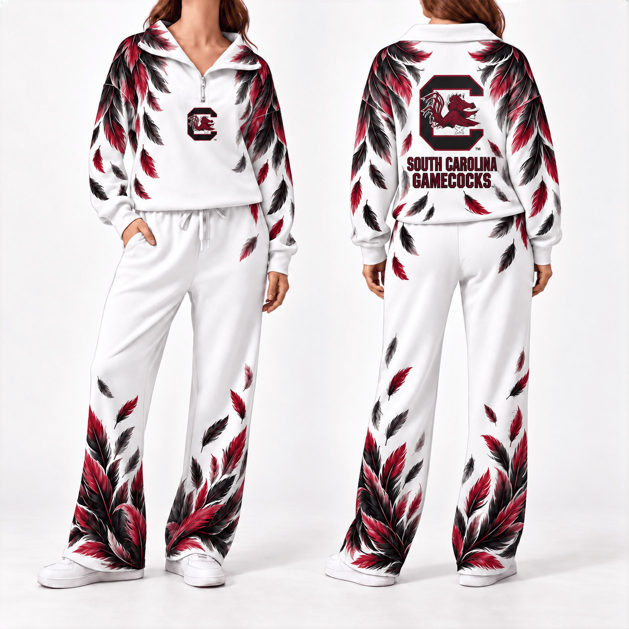 South Carolina Gamecocks Merch Half Zip Sweatshirt And Sweatpants Set Gamecocks Apparel 1 - Unicasport South Carolina Gamecocks Merch Half Zip Sweatshirt And Sweatpants Set Gamecocks Apparel