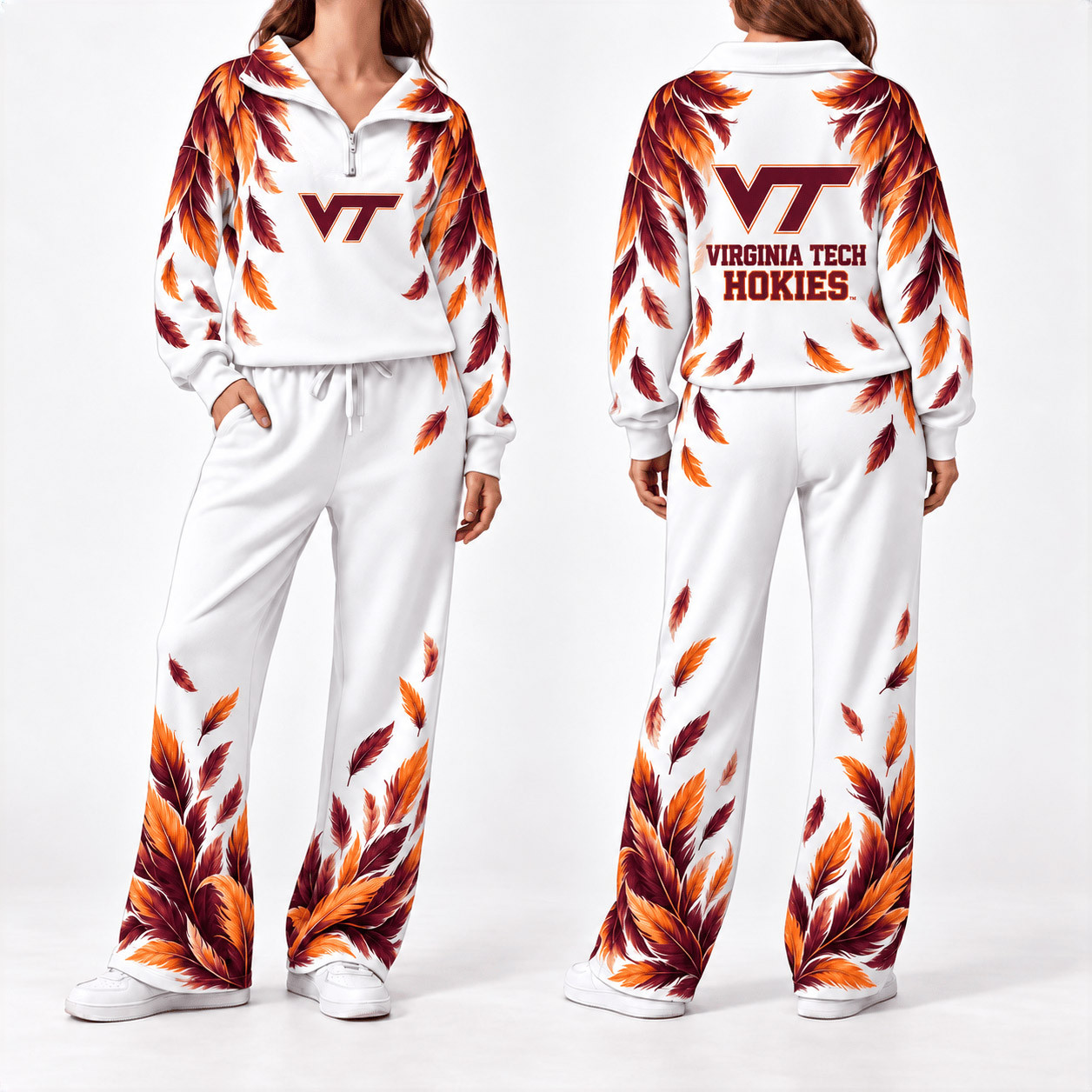 Virginia Tech Hokies Merch Half Zip Sweatshirt And Sweatpants Set Hokies NCAA Gear 1 - Unicasport Virginia Tech Hokies Merch Half Zip Sweatshirt And Sweatpants Set Hokies NCAA Gear